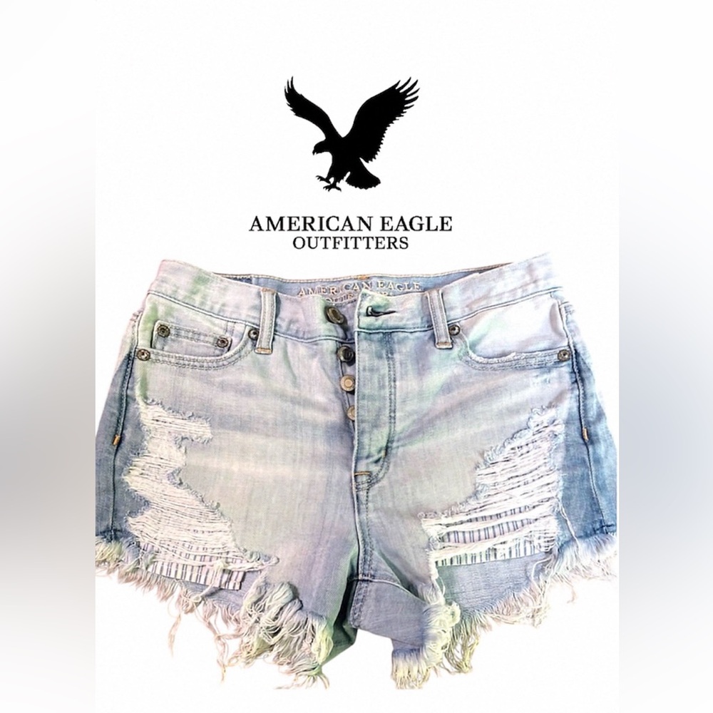 American Eagle Jean Shorties Shorts Destroyed Factory size 0